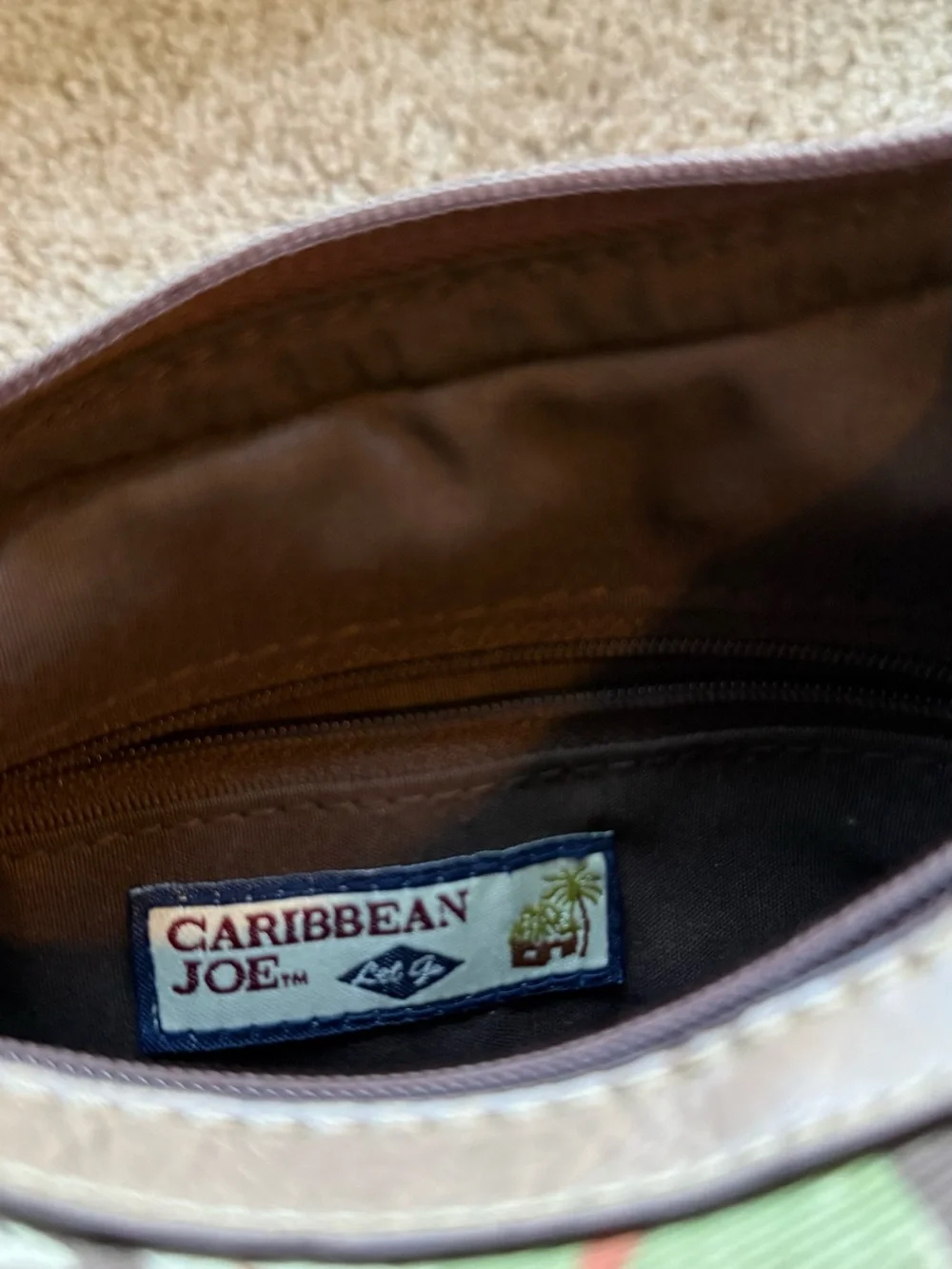 Caribbean Joe Floral Canvas Shoulder Bag in Teal, Green & Brown